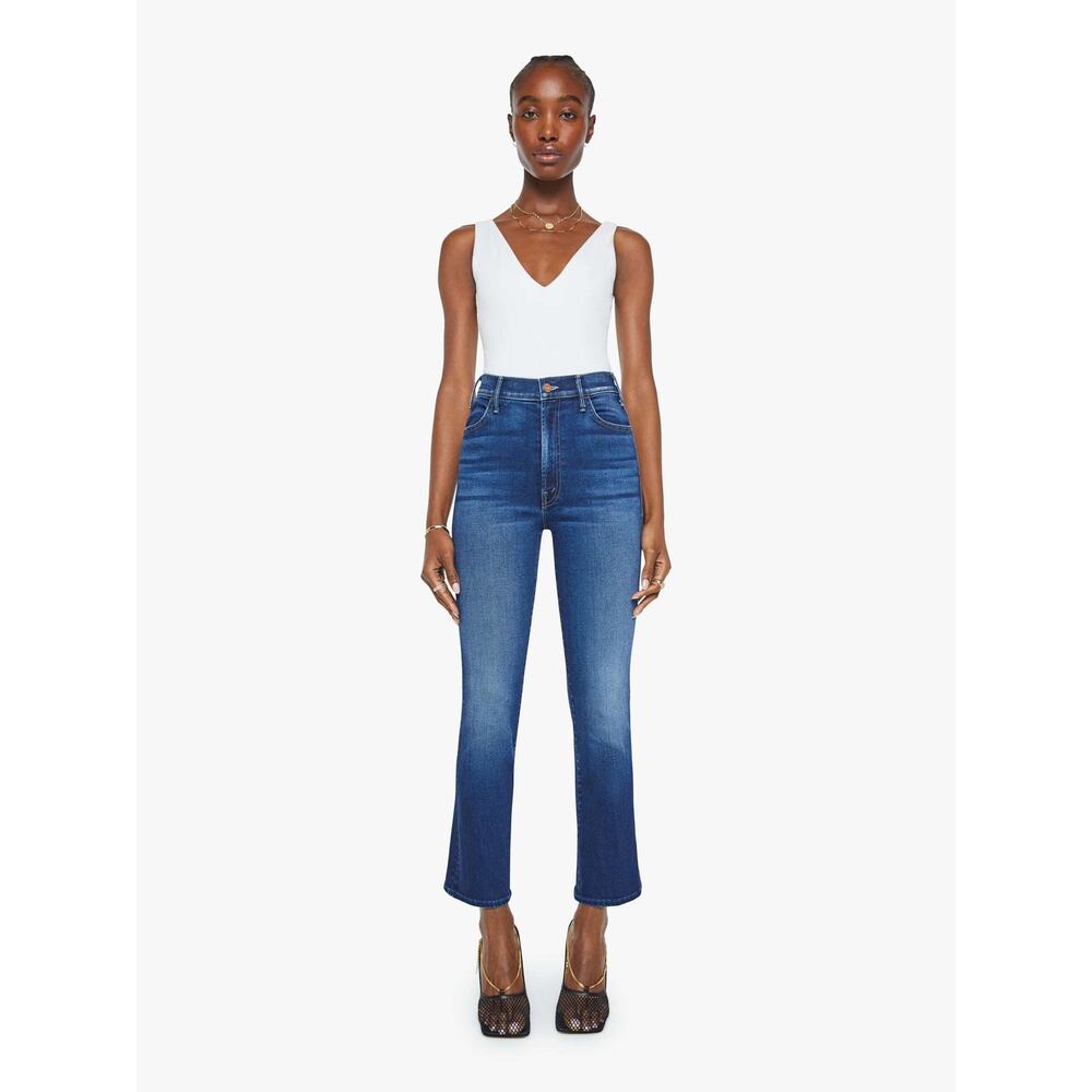 NEW Mother Hustler Ankle Fray Jeans 33 High Rise Crop‎ Flare Taking Chances Wash